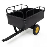 Remolque de carro de descarga ATV UTV, 750 libras de acero resistente detrás del remolque utilitario, carrito de jardín