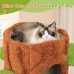 Árbol para Gatos NUNU LAB KM048-BK-PU 90 Pulgadas Sisal Natural Madera Maciza 4 Niveles Verde