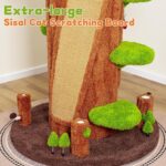 Árbol para Gatos NUNU LAB KM048-BK-PU 90 Pulgadas Sisal Natural Madera Maciza 4 Niveles Verde