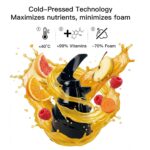 MEGAWISE Exprimidor de masticación lenta, exprimidor silencioso de prensa fría de 800 W para batidos y jugos saludables,