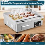Parrilla eléctrica comercial de 21 pulgadas, parrilla eléctrica comercial de 1600 W, parrilla de encimera plana con plac