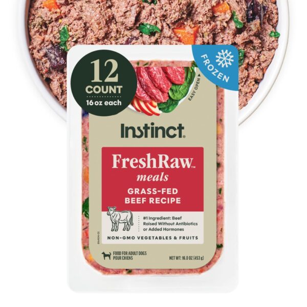 Alimento Crudo Congelado para Perros Instinct FreshRaw Meals Carne de Res 16 Onzas Paquete de 12