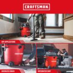 Aspiradora Húmeda y Seca CRAFTSMAN CMXEVBE17594 12 Galones 6.0 HP Portátil con Manguera Dual-Flex 3 Filtros y Bolsa de P