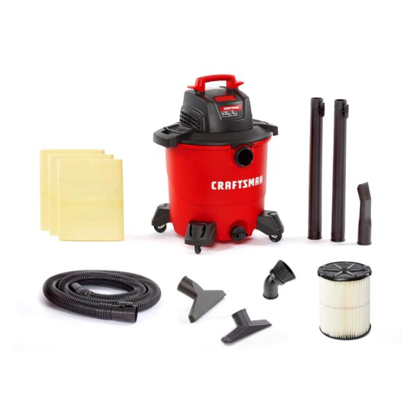 CRAFTSMAN CMXEVBE18690 Aspiradora húmeda y seca de 9 galones y 4.25 HP de potencia, portátil, para tienda húmeda y seca