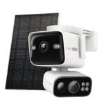 Tapo Cámara de seguridad 4K inalámbrica para exteriores, panorámica/inclinación de doble lente, funciona con batería con