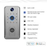 Feit Electric Cerradura de puerta inteligente con timbre de cámara HD, video de 1080p, entrada de huellas dactilares y t
