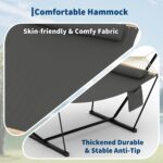 Hamaca Doble KYBOLT con Soporte de Acero Ajustable 450 Libras Gris Oscuro