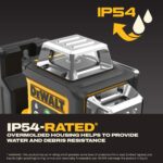 DEWALT Nivel láser 360 autonivelante, USB-C recargable 3 x 360 línea verde, herramienta niveladora láser, carga rápida,