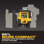DEWALT Nivel láser 360 autonivelante, USB-C recargable 3 x 360 línea verde, herramienta niveladora láser, carga rápida,