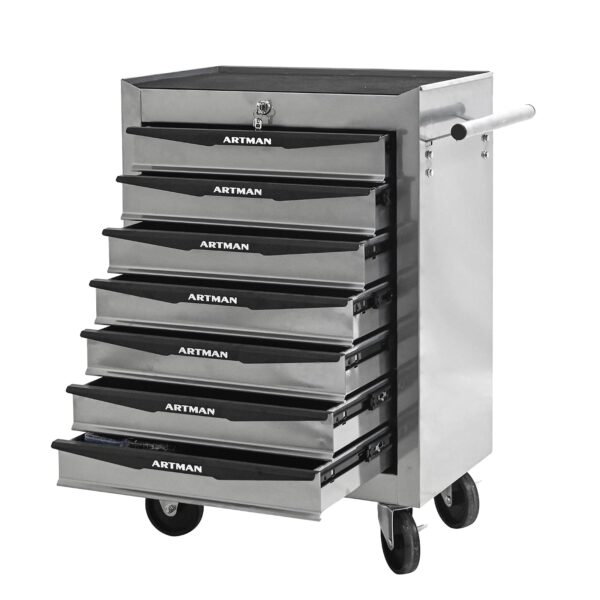 KEIKI Caja de herramientas de metal rodante con 7 cajones, caja de almacenamiento de herramientas de acero de 20 pulgada