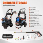 Lavadora a Presión Eléctrica SENIX HPWE15-H 2700 PSI 2.3 GPM Motor sin Escobillas Tanque de Espuma 110 Onzas 6 Boquillas