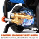 Lavadora a Presión Eléctrica SENIX HPWE15-H 2700 PSI 2.3 GPM Motor sin Escobillas Tanque de Espuma 110 Onzas 6 Boquillas