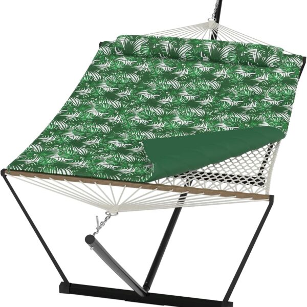 Hamaca ActiveTrail VSie05LLZC8b-j-AC39728DdH para 2 Personas con Soporte Verde Cuerda de Algodón y Poliéster