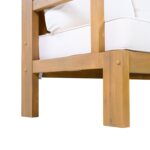 Juego de Muebles de Patio Christopher Knight Home Bayah 375597 4 Piezas Madera de Acacia Beige Natural con Cojines Extra