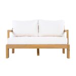 Juego de Muebles de Patio Christopher Knight Home Bayah 375597 4 Piezas Madera de Acacia Beige Natural con Cojines Extra