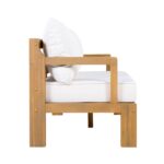 Juego de Muebles de Patio Christopher Knight Home Bayah 375597 4 Piezas Madera de Acacia Beige Natural con Cojines Extra
