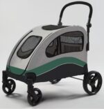 Cochecito para Perros GAOMON Modelo 1 Extra Grande Capacidad 160 Libras Ruedas Giratorias 360 Grados Plegable Color Verd
