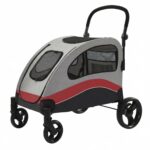 Cochecito para Perros GAOMON Modelo 1 Extra Grande Capacidad 160 Libras Ruedas Delanteras Giratorias 360 Grados Mango Aj