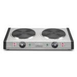 Waring WDB600X quemador doble de hierro fundido, dos cocinas eléctricas de 7.5 pulgadas, placa caliente profesional para