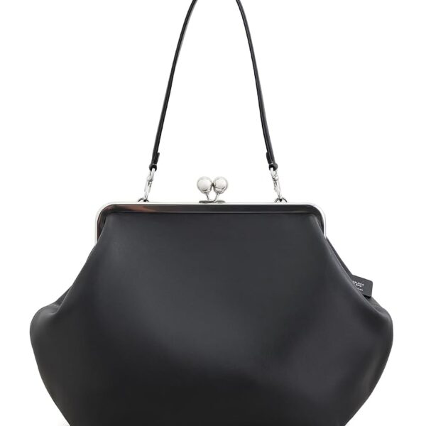 Bolsa Coach Large Kisslock Frame Bag CBR51 Piel Glovetanned Color Silver Black