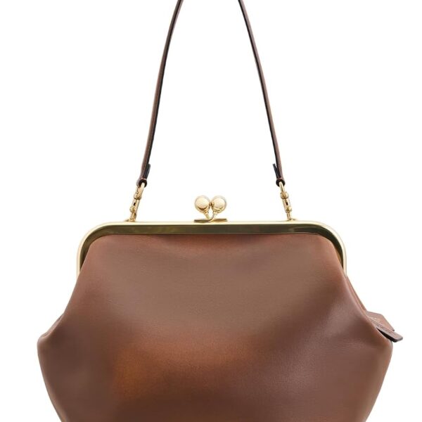 Bolso Coach Kisslock Frame 27 CEV14 Piel Marrón Cierre de Beso