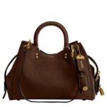 Bolso Coach Rogue 31 para Mujer Gamuza y Cuero Chocolate Oscuro CCX24
