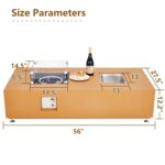 Mesa de Fuego para Exteriores MERXENG Modelo 02 Amarillo Gas Natural 50000 BTU con Cubo de Hielo Integrado