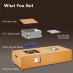 Mesa de Fuego para Exteriores MERXENG Modelo 02 Amarillo Gas Natural 50000 BTU con Cubo de Hielo Integrado