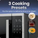 Chefman Horno microondas para encimera de 1.1 pies cúbicos, 1000 vatios con 10 niveles de potencia, 3 ajustes preestable