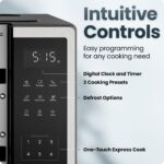 Chefman Horno microondas para encimera de 1.1 pies cúbicos, 1000 vatios con 10 niveles de potencia, 3 ajustes preestable