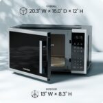 Chefman Horno microondas para encimera de 1.1 pies cúbicos, 1000 vatios con 10 niveles de potencia, 3 ajustes preestable