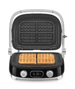 SMEG MGF01 Parrilla eléctrica multiusos para encimera, con platos intercambiables, prensa Panini, waflera y parrilla, pa