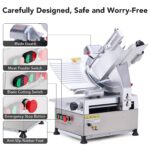 Garvee Automatic Meat Slicer, 550W Deli Slicer with 12" Carbon Steel Blade, Meat Slicer Machine with Adjustable Thicknes
