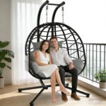 Silla Colgante Doble Suteck BZ-1789 con Soporte para 2 Personas Capacidad 700 Libras Color Negro