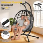 Silla Colgante Doble Suteck BZ-1789 con Soporte para 2 Personas Capacidad 700 Libras Color Negro