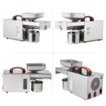 SierraSquad Máquina de prensa de aceite de acero inoxidable de 900 W, extractor automático de aceite de prensa en frío p