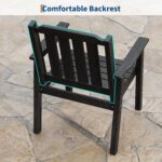 Juego de 4 Sillas de Comedor para Patio Garvee W9hdn33707 HDPE Negro Base en H 650 Libras
