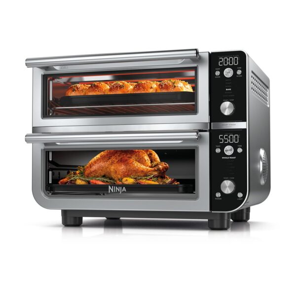 Ninja Double Oven Pro Smart XL - Horno de encimera y freidora de aire | Capacidad de 30.2 cuartos de galón | 12 en 1 con