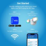 Reflector de Seguridad HALO ESF WiZ Smart Non-Motion Modelo ESF2ARGBWFW-WiZ-2PK Blanco 4400 Lúmenes Wi-Fi Paquete de 2