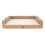 Cama para Perro Furhaven M45656773 Ortopédica Piel Sintética Nutmeg JumboPlus 53x40x10.5 Pulgadas