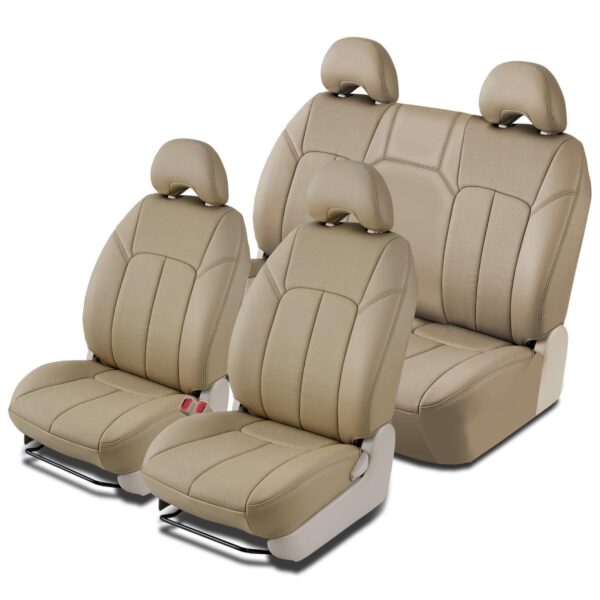 Funda de Asiento Clazzio Ford F150 Super Cab 2023 Delantera con Tapa Superior Piel Perforada Color Tan