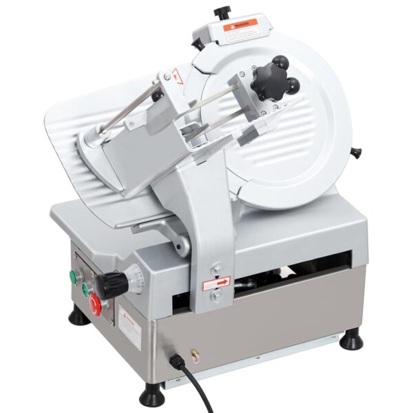 Cortadora automática de carne de 12 pulgadas, cortador eléctrico de alimentos con motor dual de 180 W+370 W, grosor ajus