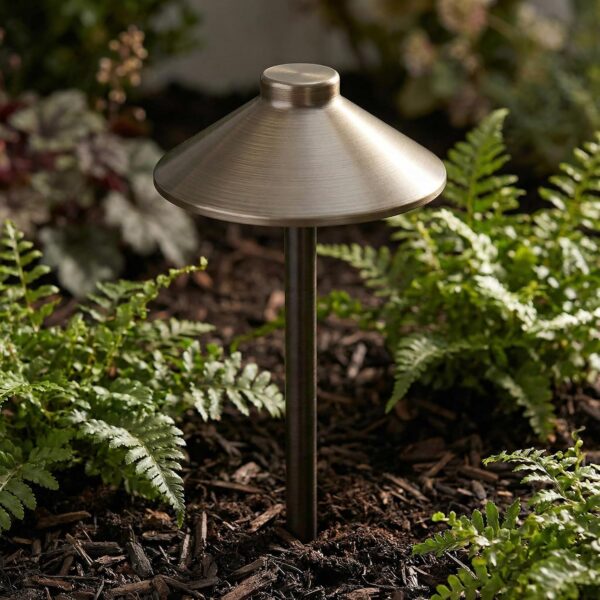 Lámpara KSANA Low Voltage Landscape Lighting Exterior Latón Antiguo 12V IP65 6 Pulgadas D x 20 Pulgadas H