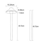 Lámpara KSANA Low Voltage Landscape Lighting Exterior Latón Antiguo 12V IP65 6 Pulgadas D x 20 Pulgadas H