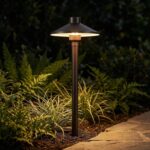 Lámpara de Jardín KSANA Low Voltage Landscape Lighting 12V Acabado Latón Antiguo con Estaca de Tierra IP65 7.6 Pulgadas