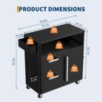 Carrito de parrilla para exteriores resistente con mesa de preparación de acero inoxidable, carrito móvil para isla de b