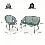 Juego de Muebles de Patio Christopher Knight Home Dessa 378796 3 Piezas Verde Azulado Ratán Sintético y Hierro