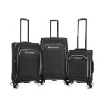 Juego de Equipaje Juicy Couture Morgana 3 Piezas con Ruedas Giratorias Poliéster Negro Grisáceo