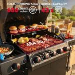 Parrilla de Gas Propano Feasto GL5101B 5 Quemadores con Quemador Lateral y Quemador de Sellado Cuerpo y Tapa Esmaltados