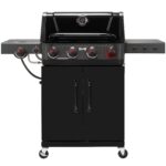 Parrilla de Gas Propano Feasto GL4102B 4 Quemadores 49500 BTU 563 Pulgadas Cuadradas Esmaltada en Porcelana Negra